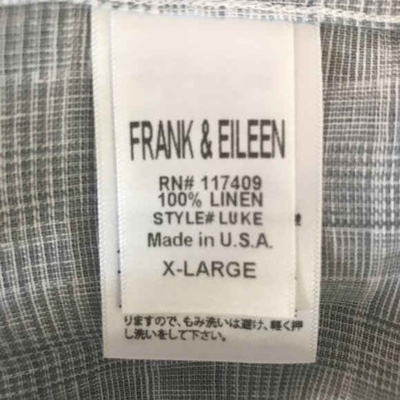 Frank & Eileen Linen Men’s XL Long Sleeve Button Front Shirt Gray - Picture 5 of 9